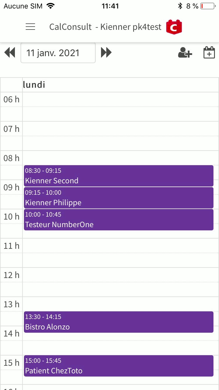 CalConsult sur smartphone