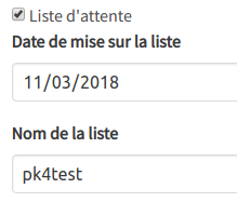 mise en liste d'attente